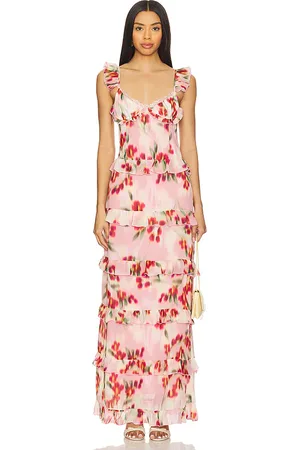 Runaway The Label Melvina Maxi Dress in - Pink. Size L (also in M, S, XS).