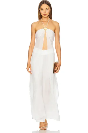 Cin Cin Coral Orchid Drape Top in - White. Size L (also in M, XL).
