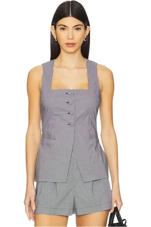 FAITHFULL THE BRAND X REVOLVE Maya Vest in - Black. Size L (also in M, S, XL, XS).