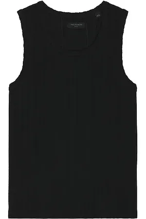 AllSaints Denver Knit Tank in - Black. Size L (also in M, S, XL/1X).