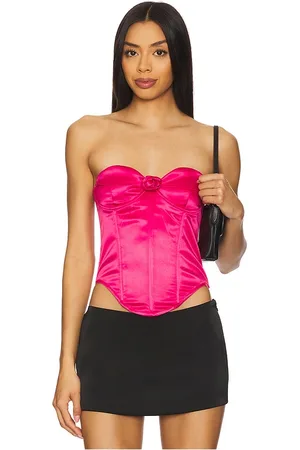 Miaou Carmen Corset in - Fuchsia. Size L (also in M, S, XL, XS).