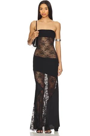 Indah Victoria Solid Bandeau Gown in - . Size L (also in M, S).