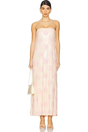 Show Me Your Mumu Lizzy Midi Dress in - Blush. Size M (also in L, S).