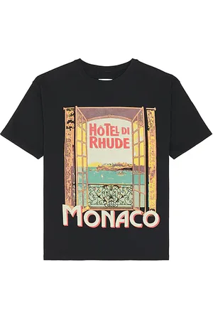 Rhude Hotel Di Monaco Tee in - Black. Size L (also in M, S).