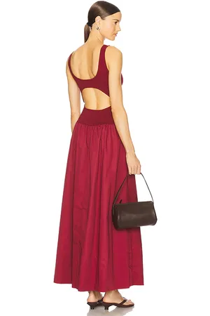 St Agni Bateau Cut Out Dress in - Red. Size L (also in M, S, XS).