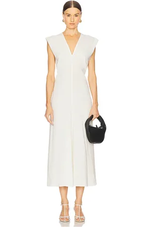St Agni Plunge Drape Dress in - White. Size S (also in XS).