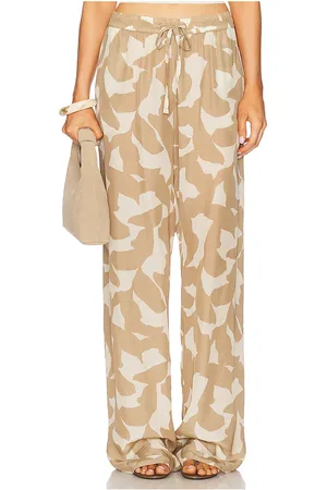 ENZA COSTA Cupro Resort Pant in - Tan. Size 0 (also in 1, 2, 3).