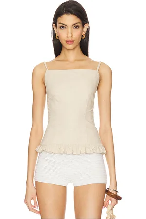 Tularosa Laura Top in - Neutral. Size L (also in M, S, XL, XS, XXS).