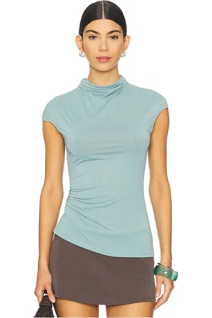 Paris Georgia Asymmetric Tee in - Teal. Size L (also in M, S, XS).