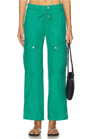 Free People Park Ave Pant in - Green. Size L (also in M, S, XL, XS).