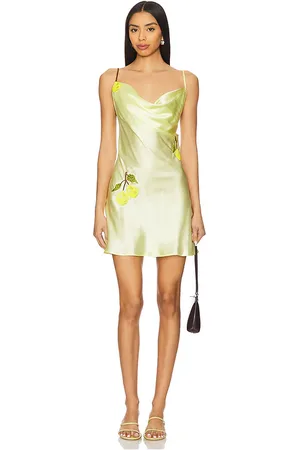 Leslie Amon Galli Mini Dress in - Lemon. Size L (also in M, S, XL, XS).