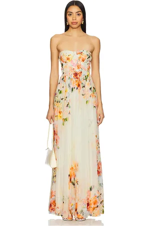 HEMANT AND NANDITA Corsetted Long Dress in - Ivory. Size M (also in S).