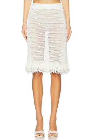 Paris Georgia Fringe Skirt in - White. Size M (also in S).