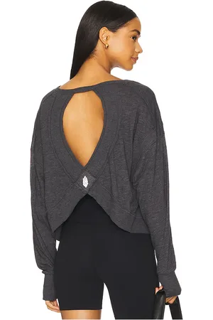 Free People X FP Movement My Time Layer Top in - Charcoal. Size L (also in M, S, XL, XS).