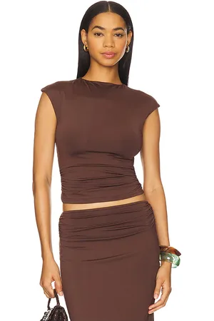 SNDYS Gabby Top in - Chocolate. Size L (also in XL, XXL).