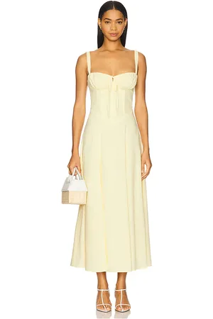 SNDYS Alessia Drop Waist Dress in - Yellow. Size XL (also in XXL).