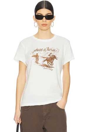 EB DENIM X REVOLVE Save A Horse Tee in - White. Size L (also in M, S).