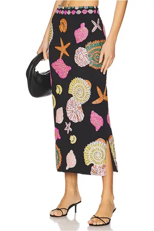 OCEANUS New York Hand Embellished Midi Skirt in - . Size L (also in M).