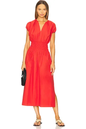 BROCHU WALKER Mina Dress in - Red. Size L (also in M, S, XS).