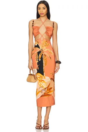 PATBO Bananier Midi Dress in Burnt Orange in - Burnt Orange. Size L (also in S).