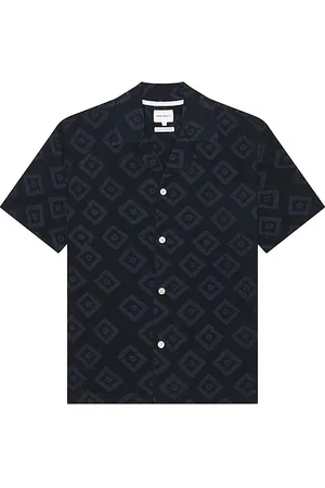Norse projects Mads Batik Shirt in - Navy. Size L (also in M, S, XL/1X).