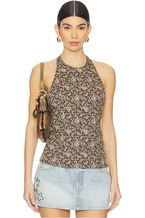 EB DENIM X REVOLVE Iris Top in - Chocolate. Size L (also in M, S).