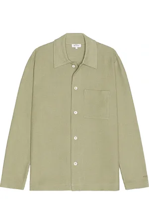 Norse projects Jorn Double Face Shirt in - Sage. Size L (also in M, S, XL/1X).