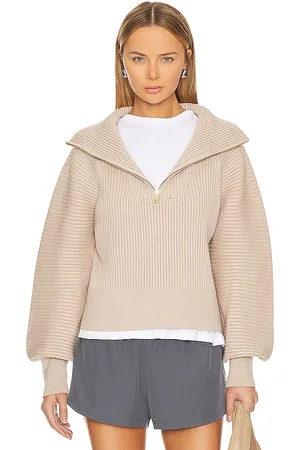 Varley Reid Half Zip Sweater in - Beige. Size M (also in L).