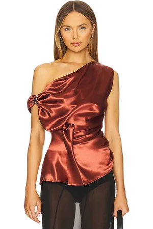 Paris Georgia Claw Liquid Top in - Cognac. Size L (also in M, S, XS).