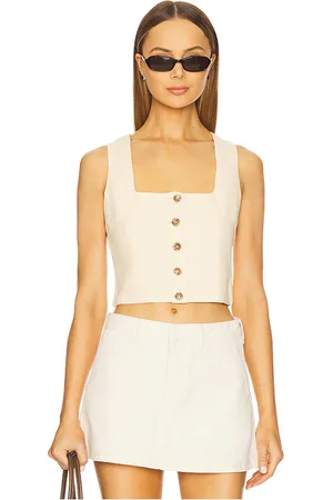 DL1961 Lizzie Cropped Top in - Cream. Size L (also in M, S, XS).