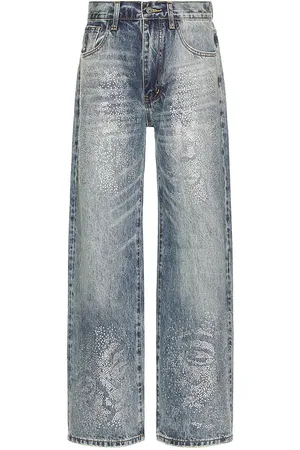 KIDSUPER STUDIOS Face Jeans in - Blue. Size L (also in M).