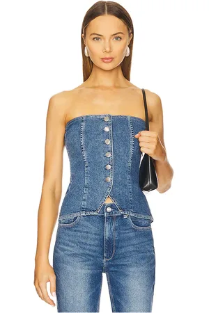 DL1961 Bustier Top in - Blue. Size L (also in M, S, XS).