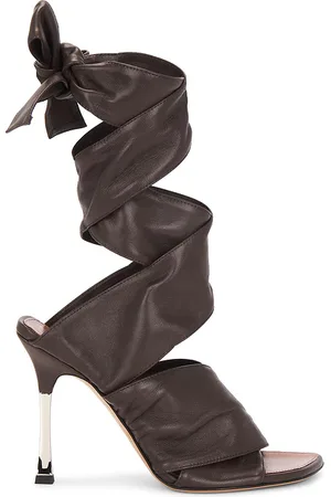 PARIS TEXAS Lorena Lace Up 100 Sandal in - Chocolate. Size 37 (also in 38, 40).