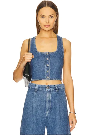 DL1961 Lizzie Cropped Top in - Blue. Size M (also in XS).