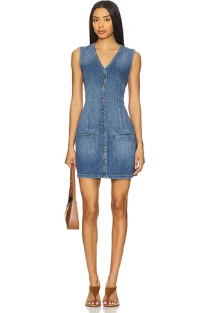 DL1961 Vest Mini Dress in - Blue. Size L (also in M, S, XS).