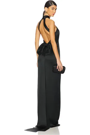 SANS FAFF Bristol Bow Evening Dress in - Black. Size M (also in S, XS).