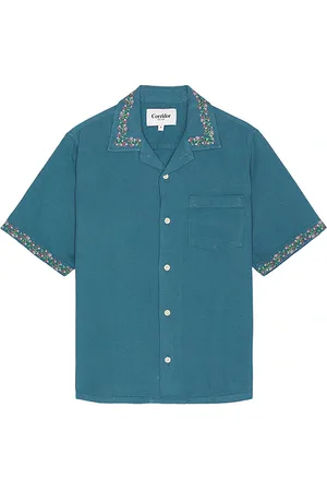 Corridor Hopsack Embroidered Camp Shirt in - . Size L (also in M, S).