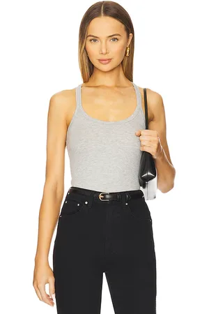 GRLFRND Slim Racer Tank in - Grey. Size L (also in M, S, XL, XS, XXS).