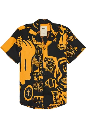 Oas Krispy Night Cuba Linen Shirt in - . Size L (also in M, S, XL/1X).
