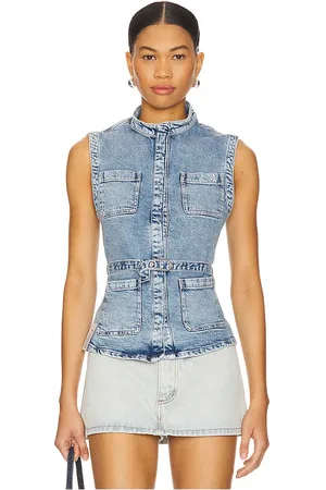 Icon Denim Kelly Vest in - Blue. Size L (also in M, S, XL, XS).