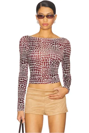 Miaou Amelia Top in - Chocolate. Size L (also in M, S, XS).