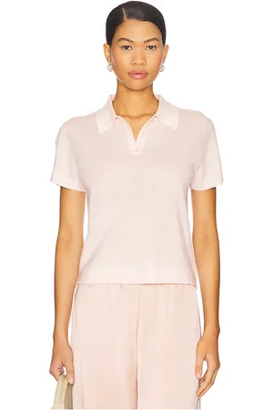Leset James Short Sleeve Polo in - Pink. Size L (also in M, S, XL, XS).