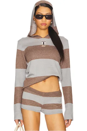 Jaded London Stripe Knitted Rugby Top With Hood in - . Size L (also in M, S, XS).