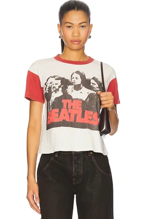 Madeworn The Beatles Crop Tee in - Ivory,Red. Size M (also in S, XS).
