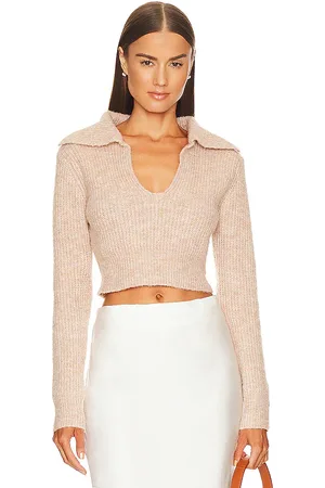 MORE TO COME Carly Deep V Sweater in - Nude. Size L (also in M).