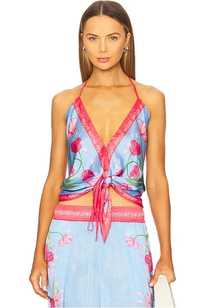 Agua Bendita X REVOLVE Harmony Blouse in - Blue,Red. Size L (also in M, S, XL, XXL).