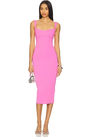 GOOD AMERICAN Scuba Sweetheart Midi Dress in - Pink. Size L (also in M, S, XL/1X, XS, XXL/2X, XXXL/3X, XXXXL/4X).