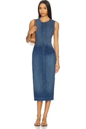 DL1961 Esme Midi Dress in - Blue. Size L (also in M, S, XS).