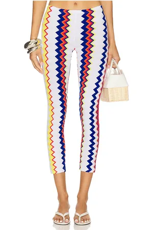 Missoni Legging in Red White Blue & Beige - White,Red. Size 36/0 (also in 38/2, 40/4, 44/8).