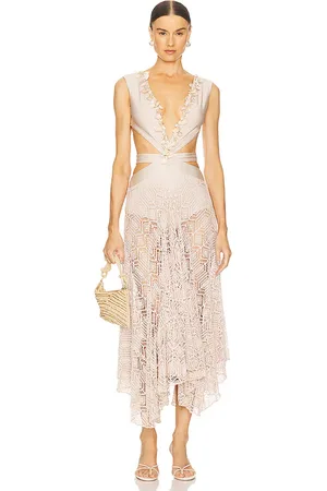 PATBO X Camila Coelho Seashell Lycra Plunge Beach Dress in - . Size L (also in XL).